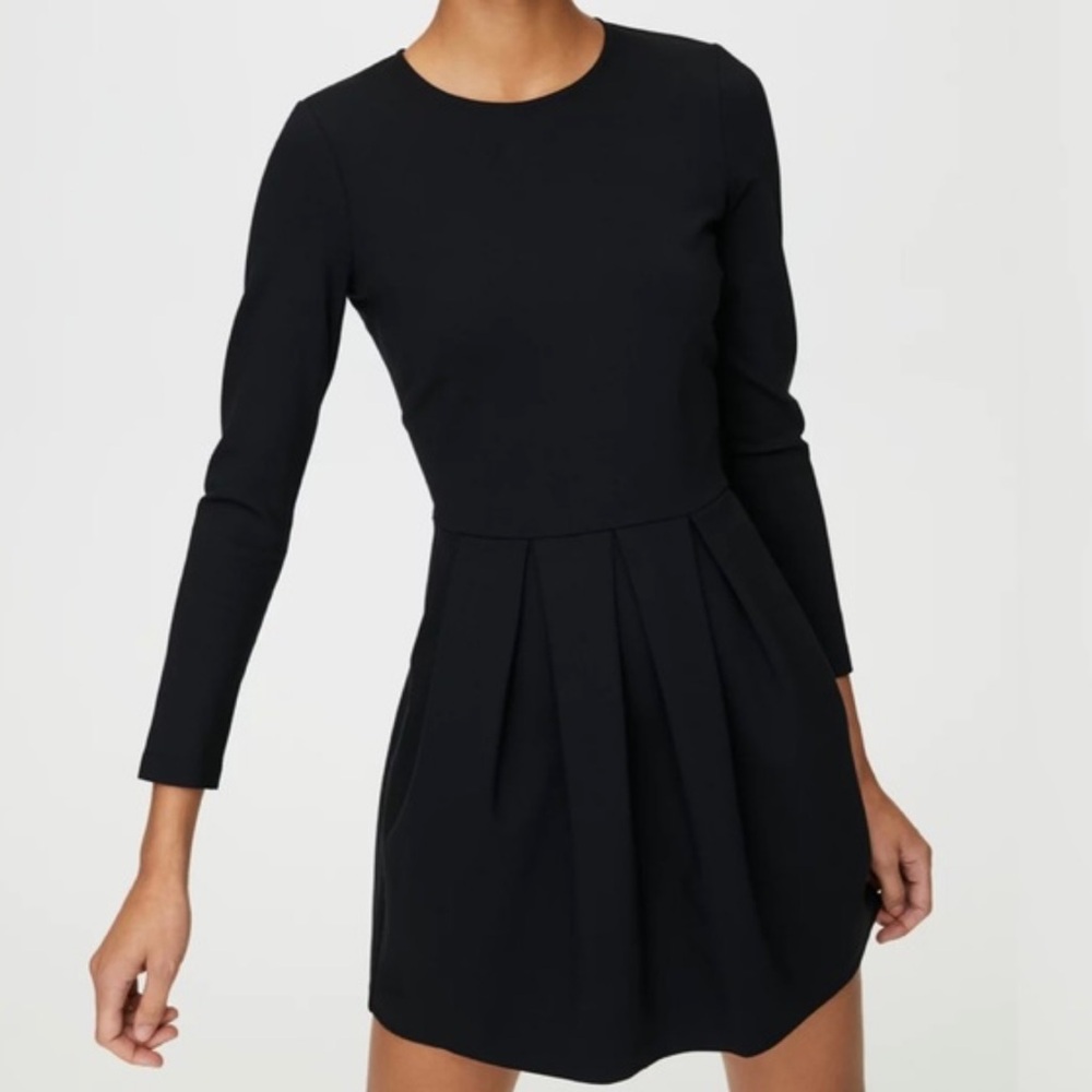 Aritzia Wilfred Dark Gray Long-Sleeve Dress - Excellent Condition, XXS